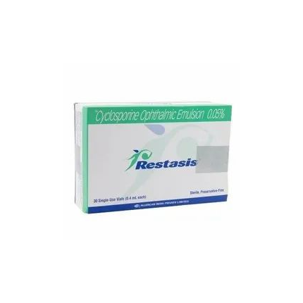 RESTASIS Cyclosporine 0.05% (0.5mg / g) Ophthalmic Emulsion 0.4mL 1's ...